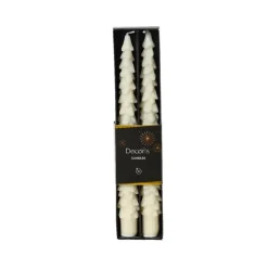Bougie cierge effet givré blanc laine x 2 - Ø 20 x H 25 cm
