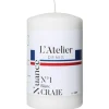 Bougie cylindrique taille S blanc craie L’Atelier de Denis - Ø 6,8 x H 11 cm