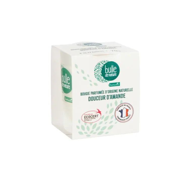 Bougie parfumée senteur douceur d'amande contrôlée par Ecocert Greenlife Bulle de Nature par botanic® - 70 g