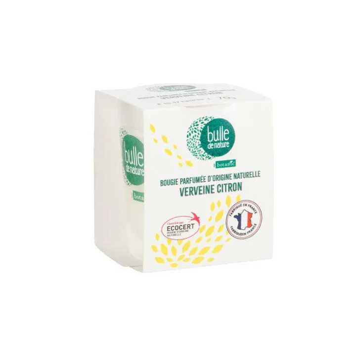 Bougie parfuméee senteur verveine citron contrôlée par Ecocert Greenlife Bulle de Nature par botanic® - 70 g