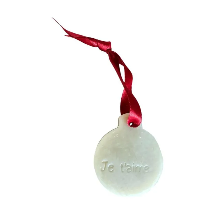 Boule décorative de Noël coloris blanc Mas du Roseau