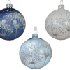 Boule en verre émaillée brillante avec décor berce du Caucase - Ø 8 cm