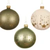 Boule en verre mate avec décor étoiles - Ø 8 cm