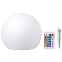 Boule flottante solaire en plastique blanc MultiBright SolarFloat Outside Living - Ø 20 x H 18 cm