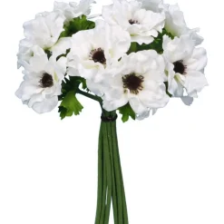 Bouquet anémones artificielles 9 tiges H40 cm