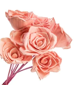 Bouquet de 8 roses artificielles bombay coloris rose -  Ø 8 cm x 40 cm