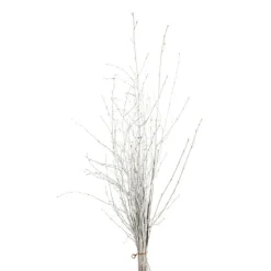 Bouquet de branches de bouleau pailletées blanc pour décoration de Noël - 50/70 cm