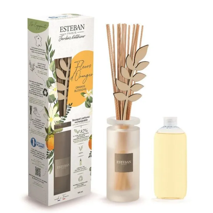 Bouquet parfumé et sa recharge Fleurs d'oranger Esteban - 100 ml