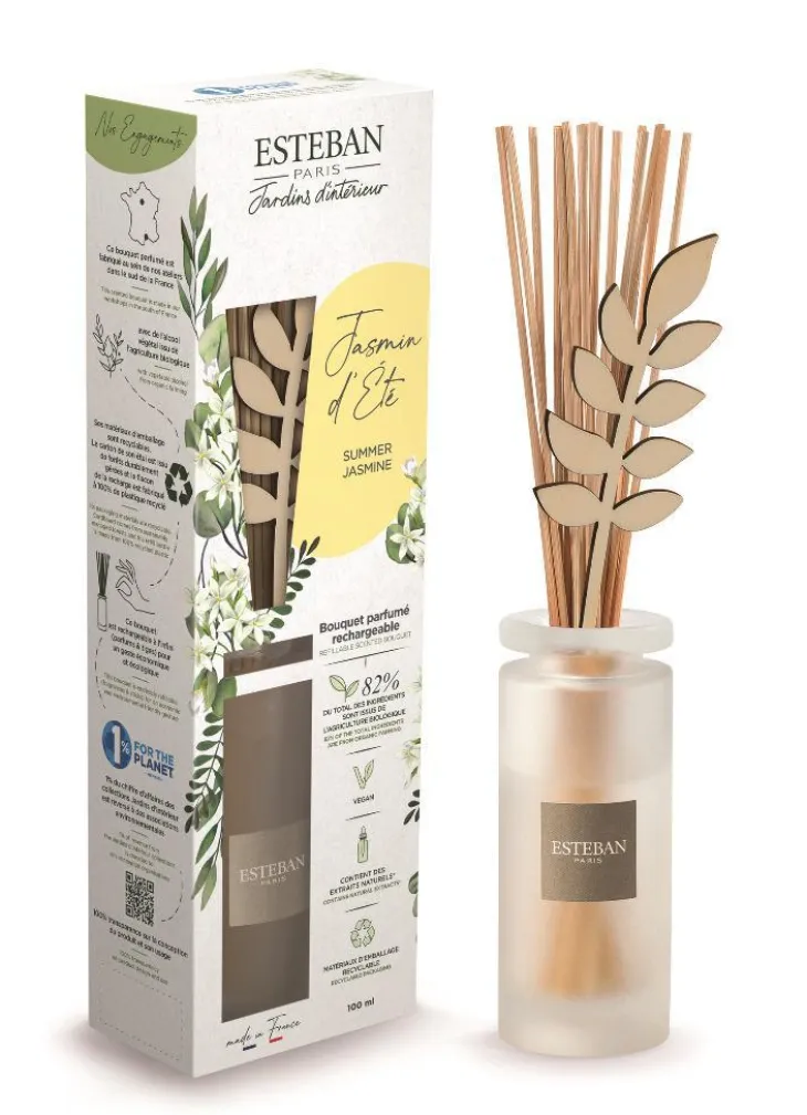 Bouquet parfumé initial avec recharge Jasmin d’été Esteban - 100 ml