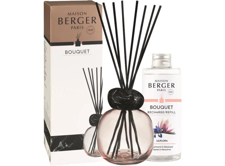 Bouquet parfumé rose / noir Maison Berger minéral parfum Lilifora - 100 ml