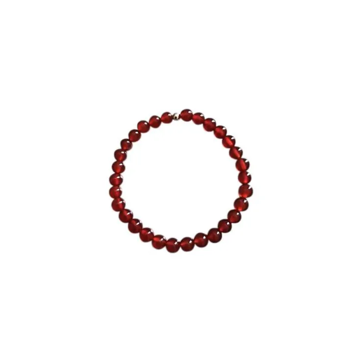 Bracelet agate cornaline unie pour enfant 4mm