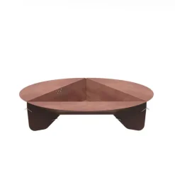Brasero de sol en acier coloris cognac Oyat Corten 120 - Ø 120 x H 24,5 cm