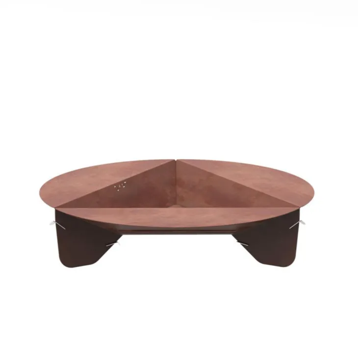 Brasero de sol en acier coloris cognac Oyat Corten 120 - Ø 120 x H 24,5 cm