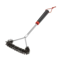 Brosse triangulaire en inox pour barbecue Weber grand format - 45,5 x 18 cm