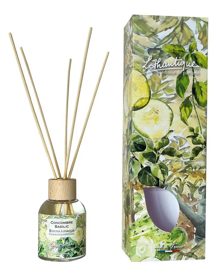 Bâton à parfum Lothantique Jardin d'aquarelles Concombre Basilic – 100 ml