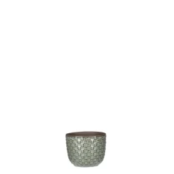 Cache pot rond en céramique vert Mica Décorations Daan - Ø 7,5 cm