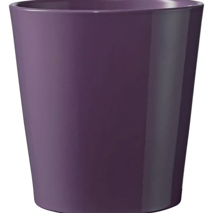 Cache-pot coloris prune Dallas Orchidée - Ø 13 cm