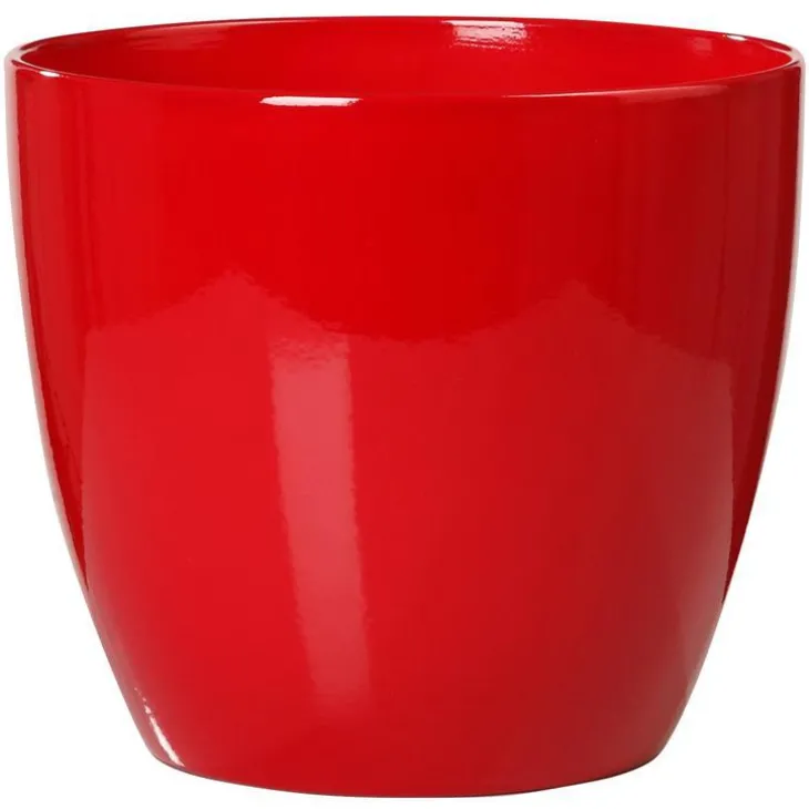 Cache-pot coloris rouge en céramique - Ø 14 cm