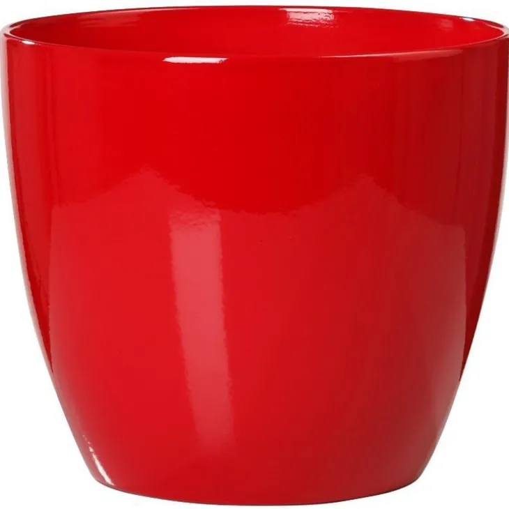 Cache-pot coloris rouge en céramique - Ø 19 cm