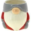 Cache-pot en céramique rouge forme Père Noël – Ø 13 x H 14 cm