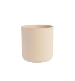 Cache-pot en zinc coloris beige – Ø 22 x H 21,5 cm