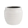 Cache-pot Linea coloris blanc en céramique - 14,5 x 14,5 x 13 cm