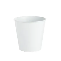 Cache-pot seau coloris blanc en zinc - Ø 10,5 cm