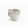 Cache-pot tête d'enfant coloris gris Bisous - 10 x 10,5 x 12 cm