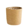 Cache-pot vannerie naturelle coloris beige en jute - 30 x 28 x 25 cm
