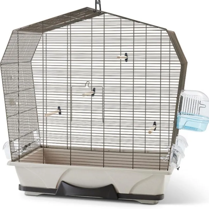Cage à oiseaux exotiques et canaris coloris marron Savic Mary 50 avec fils cuivrés – 71,5 x 38,5 x 73,5 cm