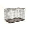 Cage d'éducation noire pour chien et chiot à 2 portes - 91 x 58 x 63 cm