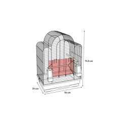 Cage ouverte pour perruche coloris noir et cuivre Flamingo Édith – 54 x 34 x 74,5 cm