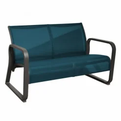 Canapé lounge aluminium graphite/bleu, PROLOISIRS quenza II