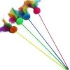 Canne à pêche pour chat coloris multicolore avec des plumes Bubimex - 58 cm