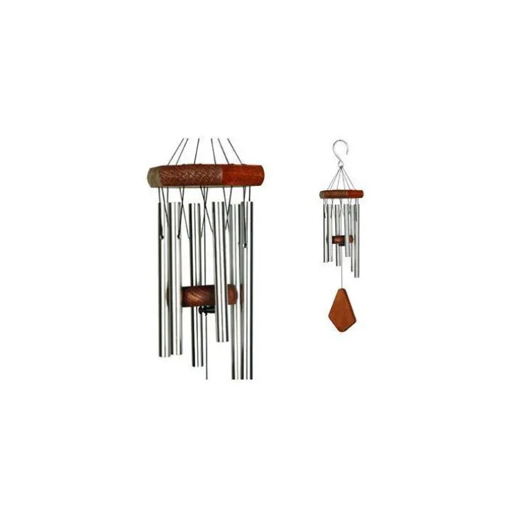Carillon à vent coloris bois et argent 35 cm