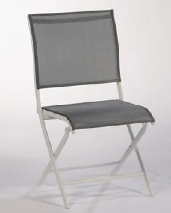 Chaise pliante grise en aluminium Proloisirs Elégance