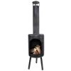 Chauffe terrasse rond noir 40 x 39 x 154 cm