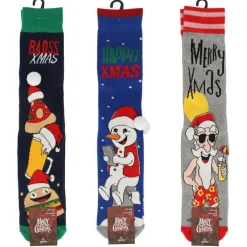 Chaussettes antidérapantes de Noël à motifs fantaisie colorés pour homme - 41/46