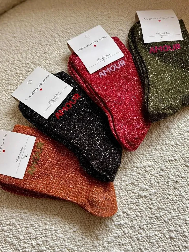 Chaussettes colorées avec message Mila - 36/40