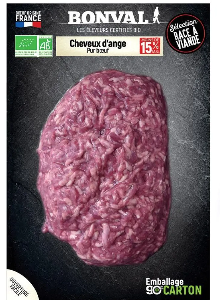 Cheveux d’ange pur bœuf sous vide 15% MG Bonval - 350 g