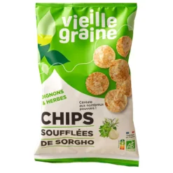 Chips soufflées de sorgho oignons et herbes bio Vieille Graine