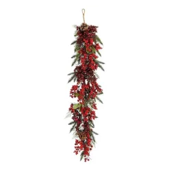 Chute de feuillage et baies rouges Randell - 110 x 18 x 10 cm