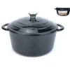 Cocotte ronde en fonte noire - Ø 22 cm