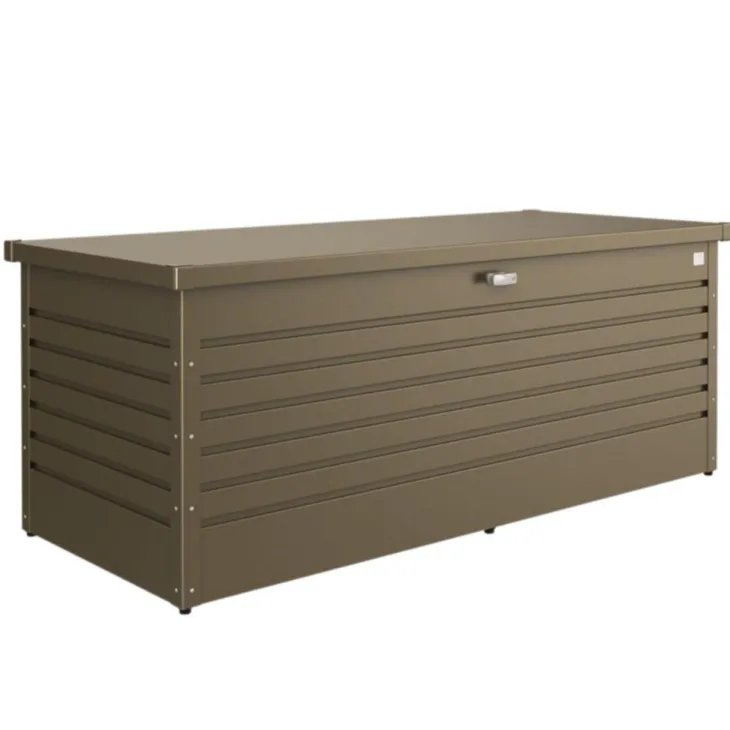 Coffre de jardin 180 en acier galvanisé coloris bronze métallique Biohort - 181 x 79 x 71 cm