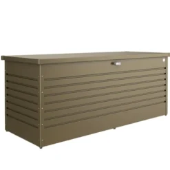 Coffre de jardin 200 en acier galvanisé coloris bronze métallique Biohort - 201 x 79 x 83 cm