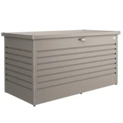 Coffre de jardin 160 en acier galvanisé coloris gris quartz métallique Biohort - 160 x 79 x 83 cm
