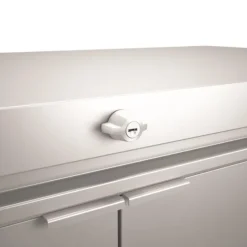 Coffre highboard couleur argent 200x84x127 cm