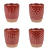 Coffret 4 gobelets en grès rouge Jaspe - 20 cl