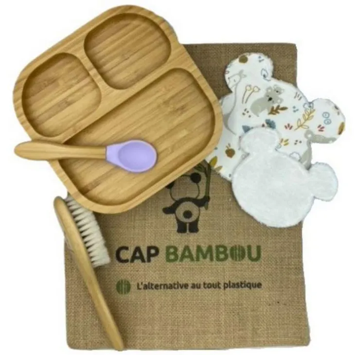 Coffret baby box coloris bois en bambou Cap Bambou