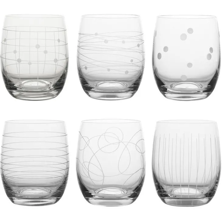 Coffret de 6 gobelets à eau coloris transparent en verre - 30 cl